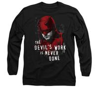 Marvel Daredevil Born Again The Devil's Work is Never Done T-shirt unisexe à manches longues, noir, Noir , XL