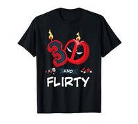 Marvel Deadpool 30th Birthday Party "30 and Flirty" Funny T-Shirt