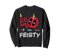 Marvel Deadpool 40th Birthday Party "40 and Feisty" Funny Sweatshirt
