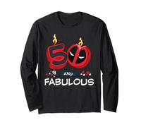 Marvel Deadpool 50th Birthday Party "50 and Fabulous" Funny Manche Longue
