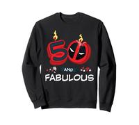 Marvel Deadpool 50th Birthday Party "50 and Fabulous" Funny Sweatshirt