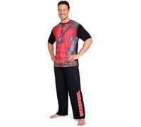 Marvel Deadpool and Wolverine Ensembles de Pyjama Homme Hiver - Cadeau Homme et Ado (Noir/Rouge Deadpool, 3XL)