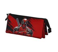 Marvel Deadpool Bad-Trousse Triple, Rouge, 23 x 11 cm