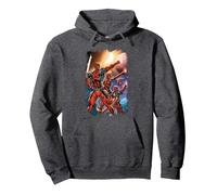 Marvel Deadpool Family Space Squad Distressed Comic Art Sweat à Capuche, Unisexe pour Adultes, Chiné Foncé, XL