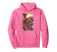 Marvel Deadpool Family Space Squad Distressed Comic Art Sweat à Capuche, Unisexe pour Adultes, Rose Vif, L