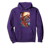 Marvel Deadpool Family Space Squad Distressed Comic Art Sweat à Capuche, Unisexe pour Adultes, Violet, XL