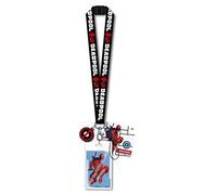 Marvel Deadpool Lanière avec pendentif en PVC Noir