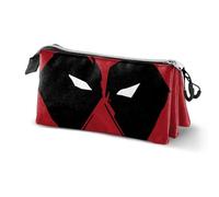 Marvel Deadpool Mask-Trousse Triple, Rouge, 23 x 11 cm