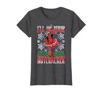 Marvel Deadpool Noël I'll Be Your Nutcracker T-Shirt, Femme, Chiné Foncé, 3XL