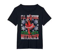Marvel Deadpool Noël I'll Be Your Nutcracker T-Shirt, Femme Grandes Tailles, Noir, 4X