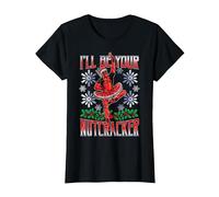 Marvel Deadpool Noël I'll Be Your Nutcracker T-Shirt, Femme, Noir, 3XL