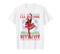 Marvel Deadpool Noël I'll Be Your Nutcracker T-Shirt, Homme, Blanc, S
