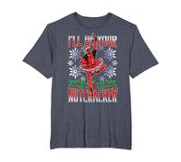 Marvel Deadpool Noël I'll Be Your Nutcracker T-Shirt, Homme Grandes Tailles, Bleu Chiné, 2X Tall