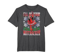 Marvel Deadpool Noël I'll Be Your Nutcracker T-Shirt, Homme Grandes Tailles, Chiné Foncé, 2X Tall