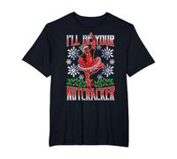 Marvel Deadpool Noël I'll Be Your Nutcracker T-Shirt, Homme Grandes Tailles, Noir, 2X Tall