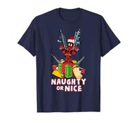 Marvel Deadpool Noël Naughty Or Nice Portrait T-Shirt