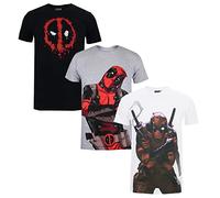 Marvel Deadpool Pack a T-Shirt, Multicolore, L (Lot de 3) Homme
