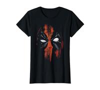 Marvel Deadpool Painted Face Distressed Hero Portrait T-Shirt, Femme, Noir, XS