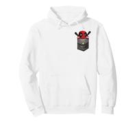Marvel Deadpool Pocket Sweat à Capuche, Unisexe pour Adultes, Blanc, XL