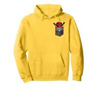 Marvel Deadpool Pocket Sweat à Capuche, Unisexe pour Adultes, Citron, L