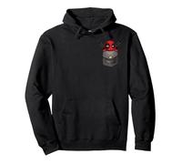 Marvel Deadpool Pocket Sweat à Capuche, Unisexe pour Adultes, Noir, XL