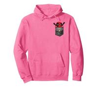 Marvel Deadpool Pocket Sweat à Capuche, Unisexe pour Adultes, Rose Vif, XXL
