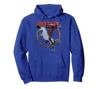 Marvel Deadpool Unicorn Mount Sweat à Capuche, Unisexe pour Adultes, Bleu Royal, M