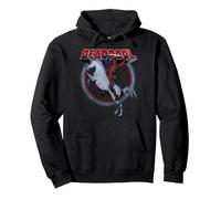 Marvel Deadpool Unicorn Mount Sweat à Capuche, Unisexe pour Adultes, Noir, XL