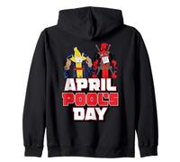 Marvel Deadpool & Wolverine April Pool's Day Kick Me Hug Me Sweat à Capuche