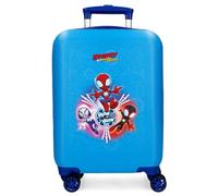 Marvel Disney Spidey Power of 3, Valise pour Enfants, Valise Cabine, en ABS, Intérieur Pratique avec Deux Compartiments, Quatre Doubles Roues pivotantes multidirectionnelles, par Joumma Bags.