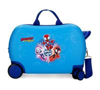 Marvel Disney Spidey Power of 3, Valise pour Enfants, Valise Cabine, en ABS, Intérieur Pratique avec Deux Compartiments, Quatre Doubles Roues pivotantes multidirectionnelles, par Joumma Bags.