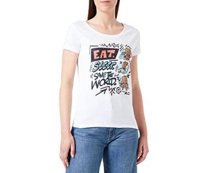 Marvel « Eat Sleep Save The World » WOMARCOTS033 T-Shirt Femme, Blanc, Taille XL
