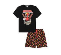 Marvel Ensemble de pyjama Deadpool court pour homme PJs Vêtements de nuit Vêtements de salon, Noir , S