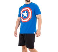 Marvel - Ensemble De Pyjamas - Captain America - Homme - Bleu - Medium