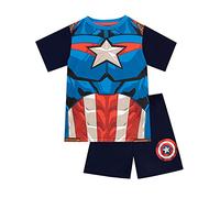 Marvel Ensemble de Short Pyjamas Garçon Captain America Bleu 5-6 Ans