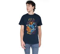 Marvel Fantastic Four Cosmic Heroes & Villains Unisex T Shirt, Navy, Bleu Marine, M Mixte