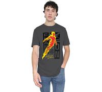 Marvel Fantastic Four Flame on Johnny Storm Trend Unisex T Shirt, Dark Heather, Gris foncé, XL Mixte