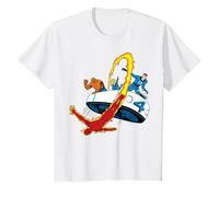 Marvel Fantastic Four Retro Fantasticar Team T-Shirt, Enfant, Blanc, 12 Ans