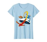 Marvel Fantastic Four Retro Fantasticar Team T-Shirt, Femme, Bleu Céleste, S