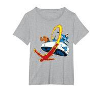 Marvel Fantastic Four Retro Fantasticar Team T-Shirt, Femme Grandes Tailles, Gris Chiné, 2X