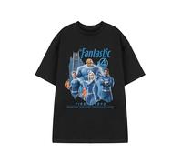 Marvel Fantastic Four T-Shirt | Options Graphic Tee for Unisex Adultes | T-shirt à manches courtes et col rond | Vêtements pour scientifiques, explorateurs, protecteurs et héros | MCU Merch, Noir , M