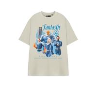 Marvel Fantastic Four T-Shirt | Options Graphic Tee for Unisex Adultes | T-shirt à manches courtes et col rond | Vêtements pour scientifiques, explorateurs, protecteurs et héros | MCU Merch, oatmeal
