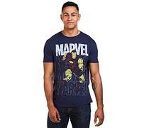Marvel FBMTS551NVYLRG Shirt, Navy, Large Men's