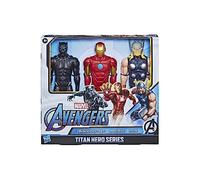 Marvel Comics Figurines Titan Hero Series Black Panther, Thor, Iron Man – Pack de 3 – Mixte