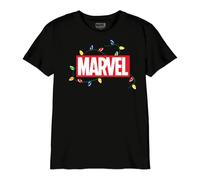 Marvel « Garland Light Logo » BOMARCOTS180 T-Shirt Garçon, Noir, Taille 12 Ans