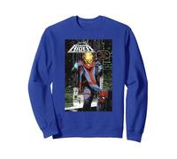 Marvel Ghost Rider Destroys Marvel History Comic Book Cover Sweatshirt, Unisexe pour Adultes, Bleu Royal, M