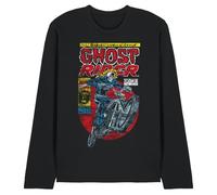 Marvel Ghost Rider T-Shirt Unisexe à Manches Longues, Noir, S