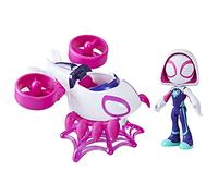 Marvel Ghost-Spider Copter Ensemble figurine d'action à l'échelle de 10,2 cm avec véhicule et accessoire, jouet de super héros préscolaire