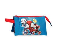 Marvel Go webs go Trousse à crayons trois compartiments Bleu 22x12x5 cm Polyester