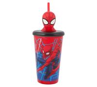 Marvel Gobelet 3D Spider-Man Web pour enfants, 444 ml, gobelet sans BPA avec tête de Spiderman, amusant et durable